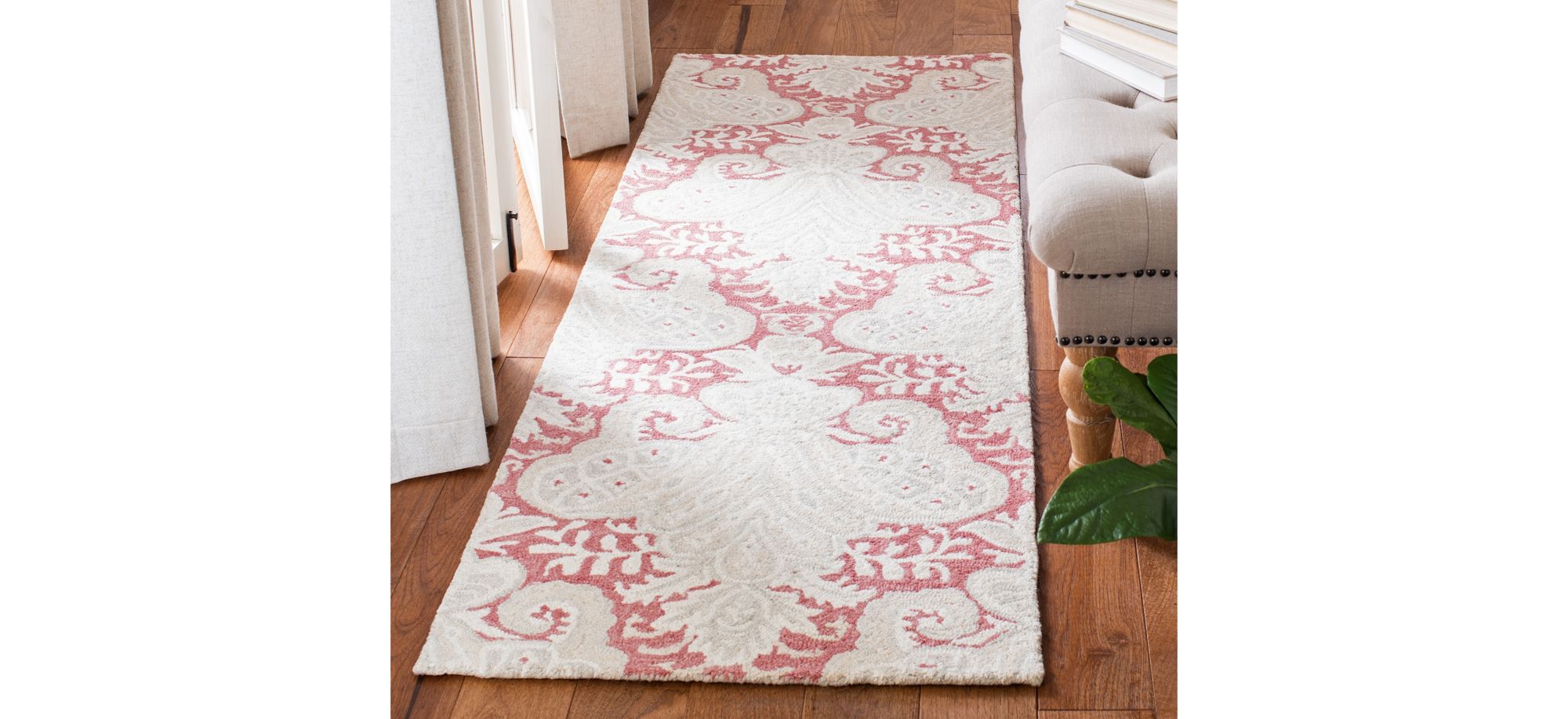 Nyneave Runner Rug in Pink & Beige by Safavieh