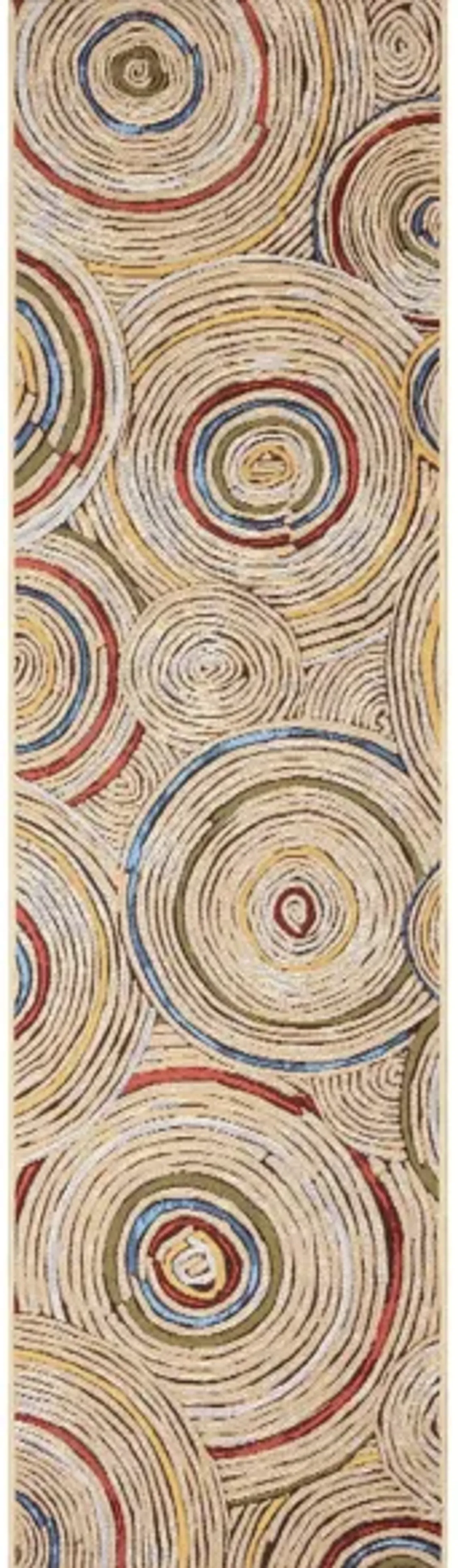 Marina Basket Circles Indoor/Outdoor Area Rug
