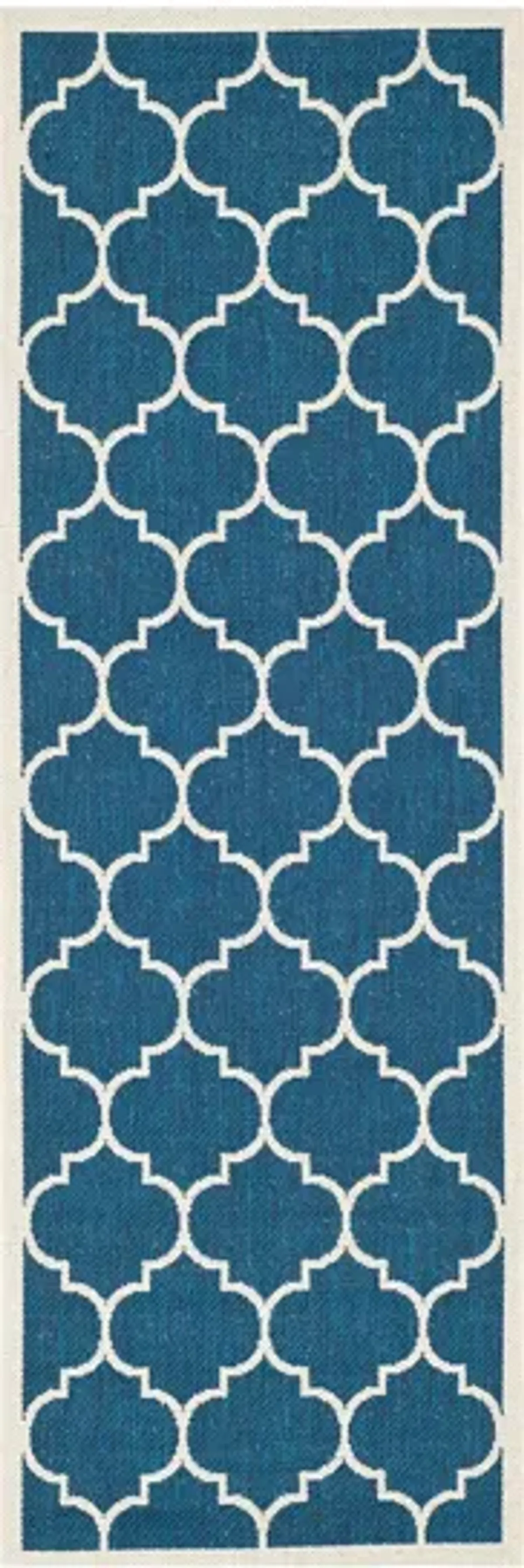 Courtyard Lattice Indoor/Outdoor Runner Rug in Navy & Beige by Safavieh