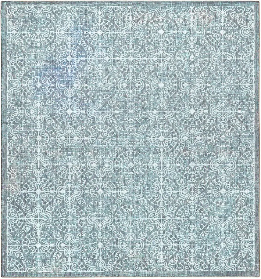 Carmel Antique Tile Rug in Aqua by Trans-Ocean Import Co Inc