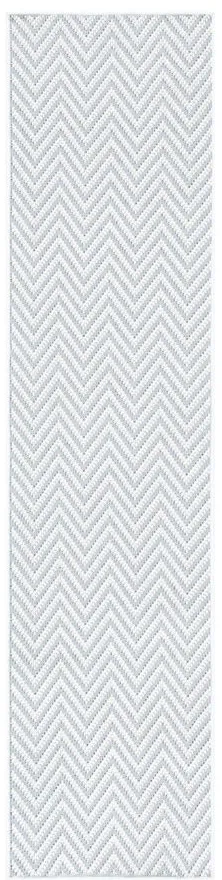 Bermuda Chevron Indoor/Outdoor Runner Rug in Light Blue & Cream by Safavieh