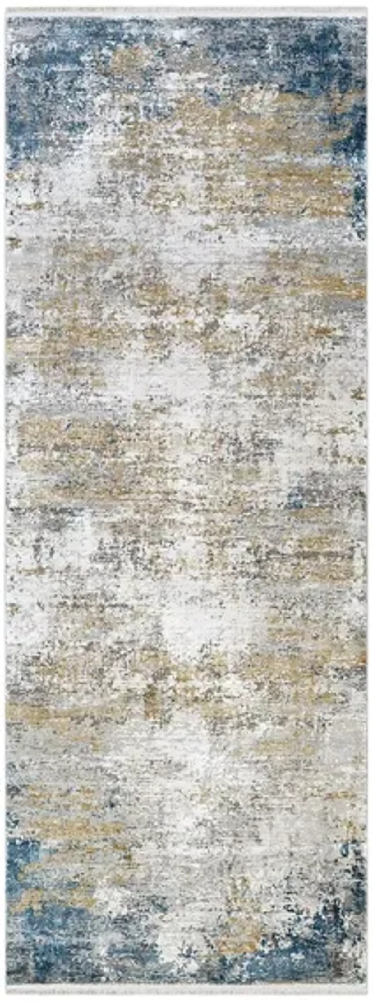 Solaris Ombre Rug in Sky Blue, Dark Blue, Bright Yellow, White, Taupe, Medium Gray by Surya