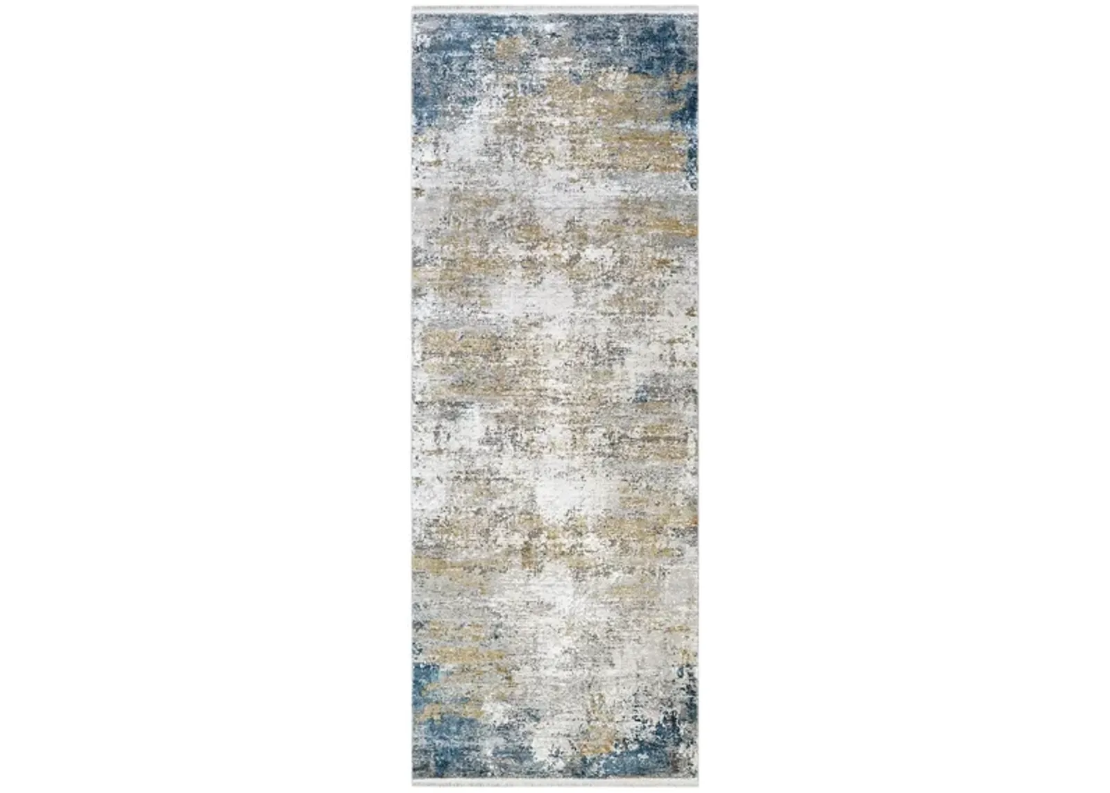 Solaris Ombre Rug in Sky Blue, Dark Blue, Bright Yellow, White, Taupe, Medium Gray by Surya