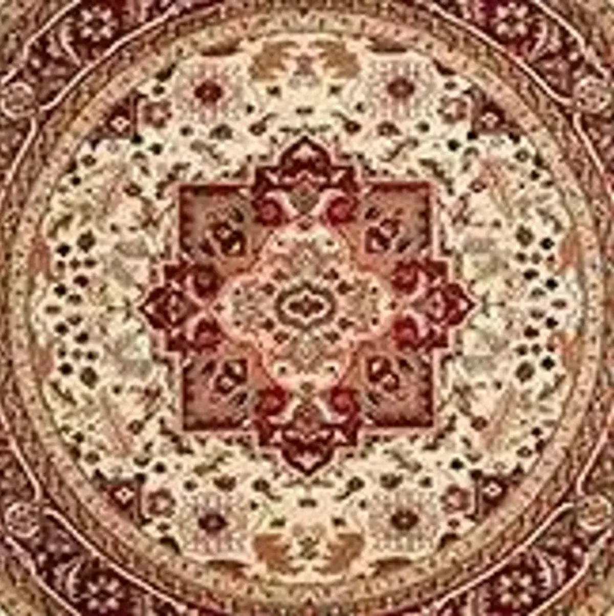 Mercia Area Rug Round in Ivory / Red by Safavieh