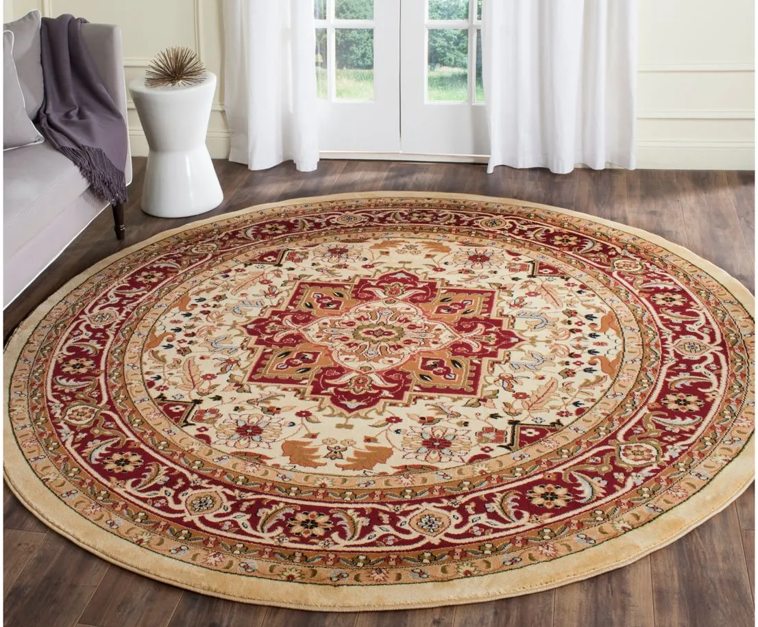 Mercia Area Rug Round in Ivory / Red by Safavieh