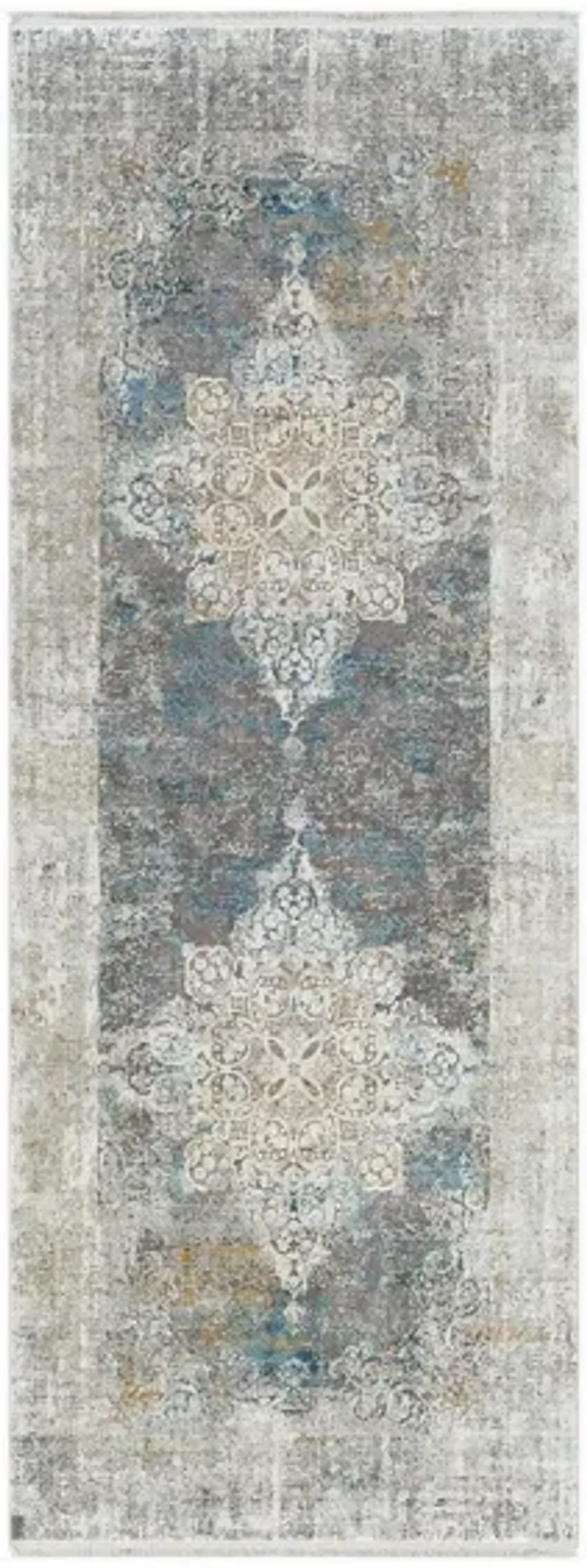 Solaris Topaz Rug in Sky Blue, Dark Blue, Taupe, Medium Gray, Light Gray, White, Bright Yellow by Surya