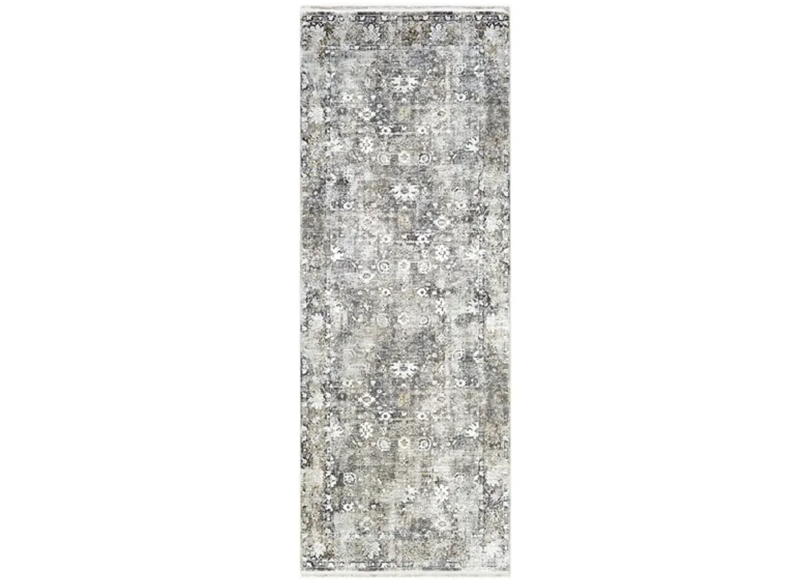 Solaris Desert Rose Rug in Charcoal, Taupe, Medium Gray, Bright Yellow, White, Light Gray by Surya