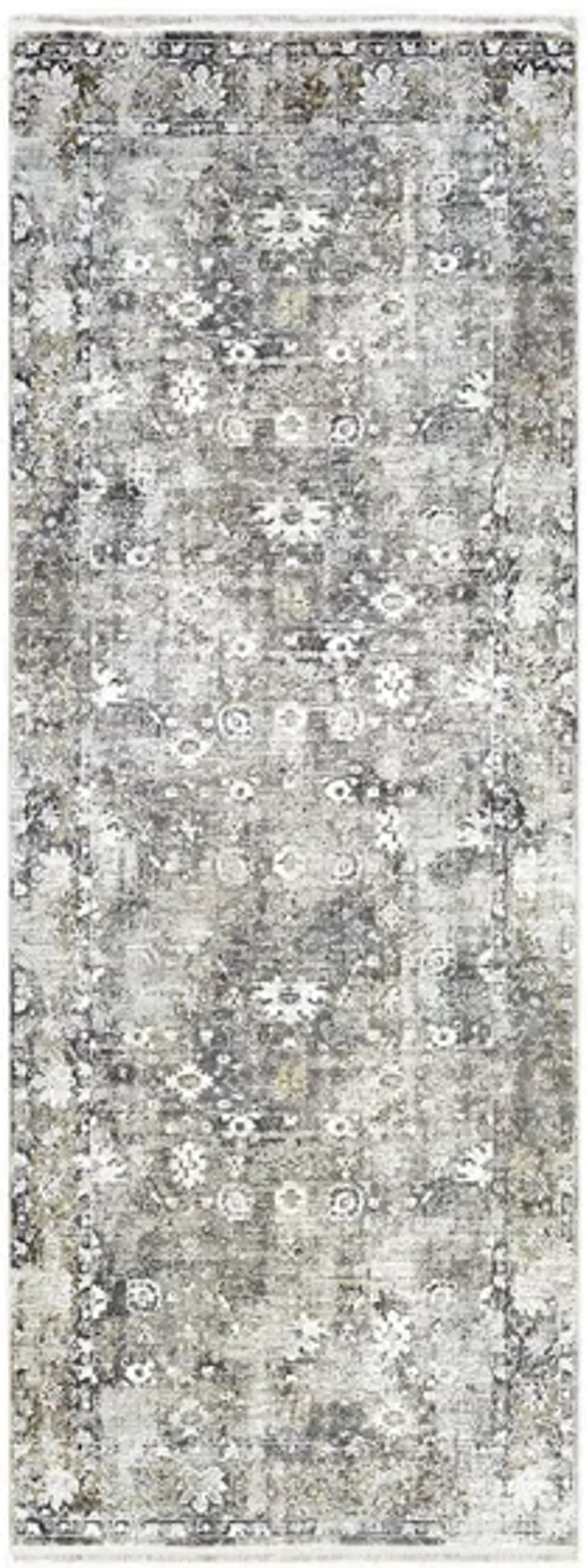 Solaris Desert Rose Rug in Charcoal, Taupe, Medium Gray, Bright Yellow, White, Light Gray by Surya