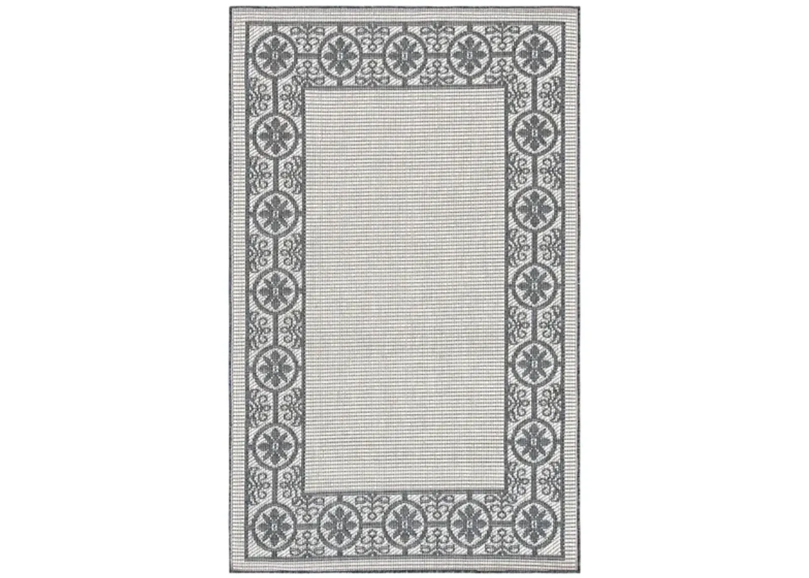 Bermuda St. David Indoor/Outdoor Area Rug in Ivory & Charcoal by Safavieh