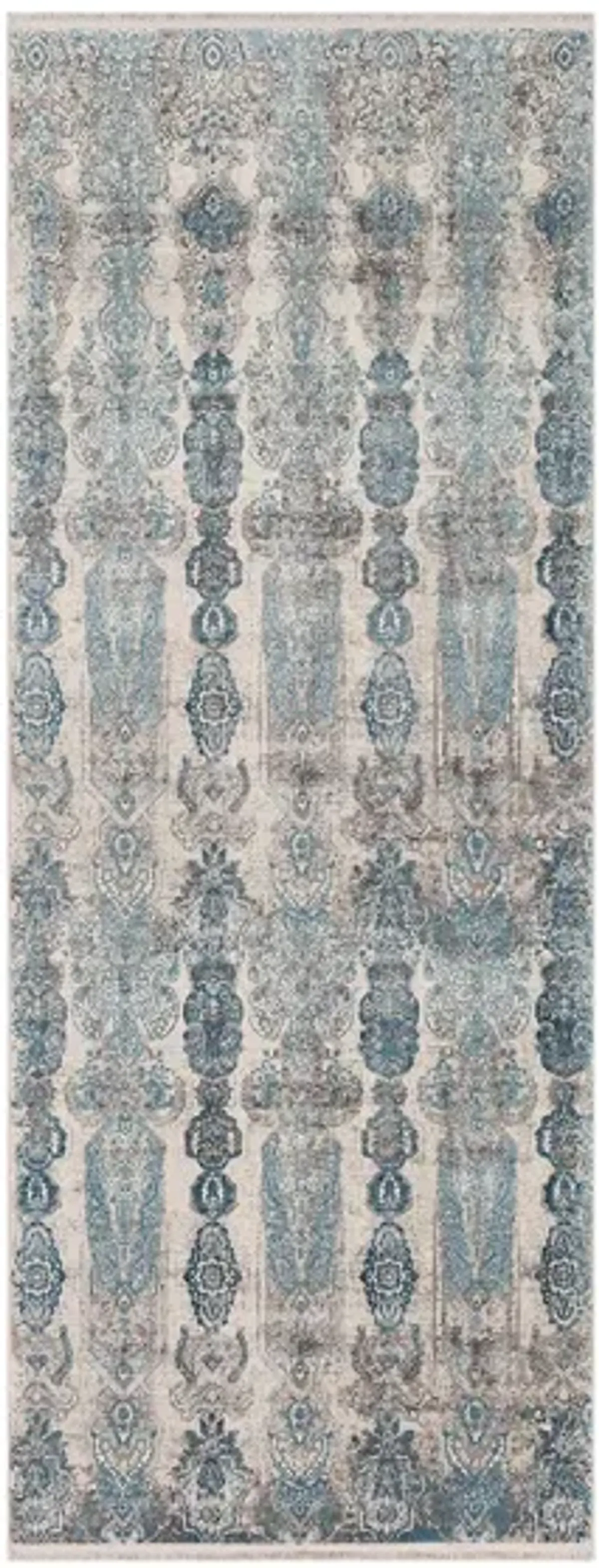 Solaris Aquamarine Rug in Medium Gray, Aqua, Dark Blue, Light Gray, Ivory, Charcoal by Surya