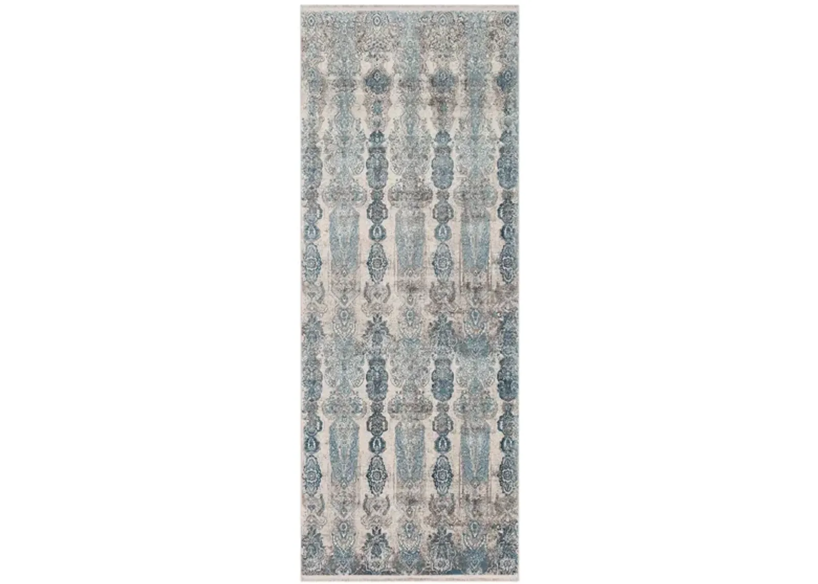 Solaris Aquamarine Rug in Medium Gray, Aqua, Dark Blue, Light Gray, Ivory, Charcoal by Surya