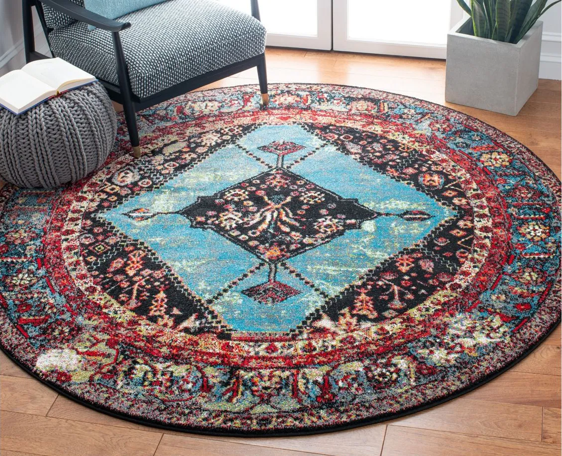 Vintage Hamadan I Area Rug in Red & Light Blue by Safavieh