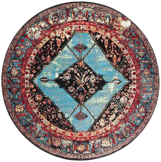 Vintage Hamadan I Area Rug in Red & Light Blue by Safavieh