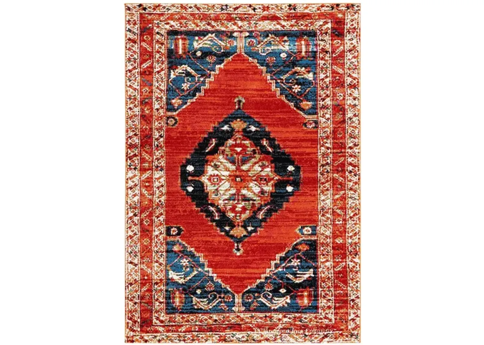 Vintage Hamadan II Area Rug in Red & Navy by Safavieh