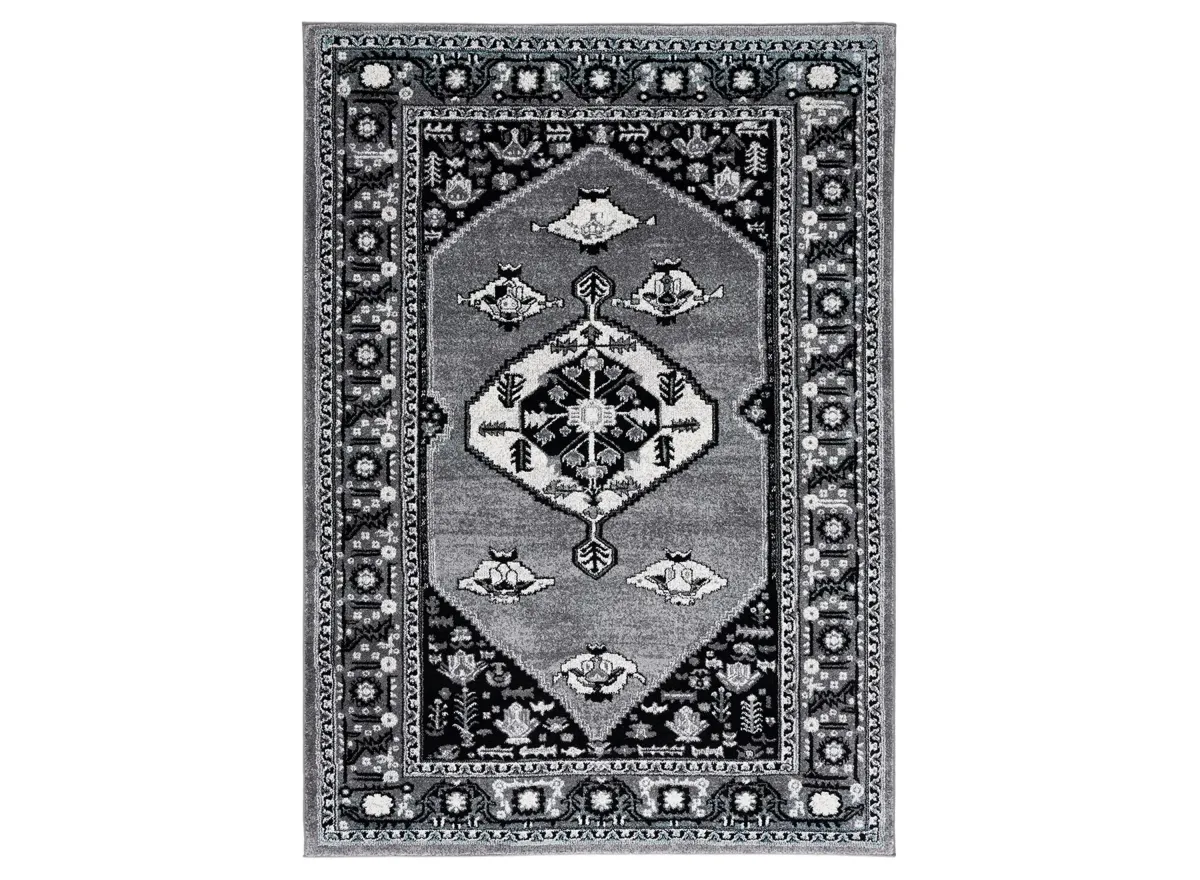 Vintage Hamadan III Area Rug in Grey & Black by Safavieh