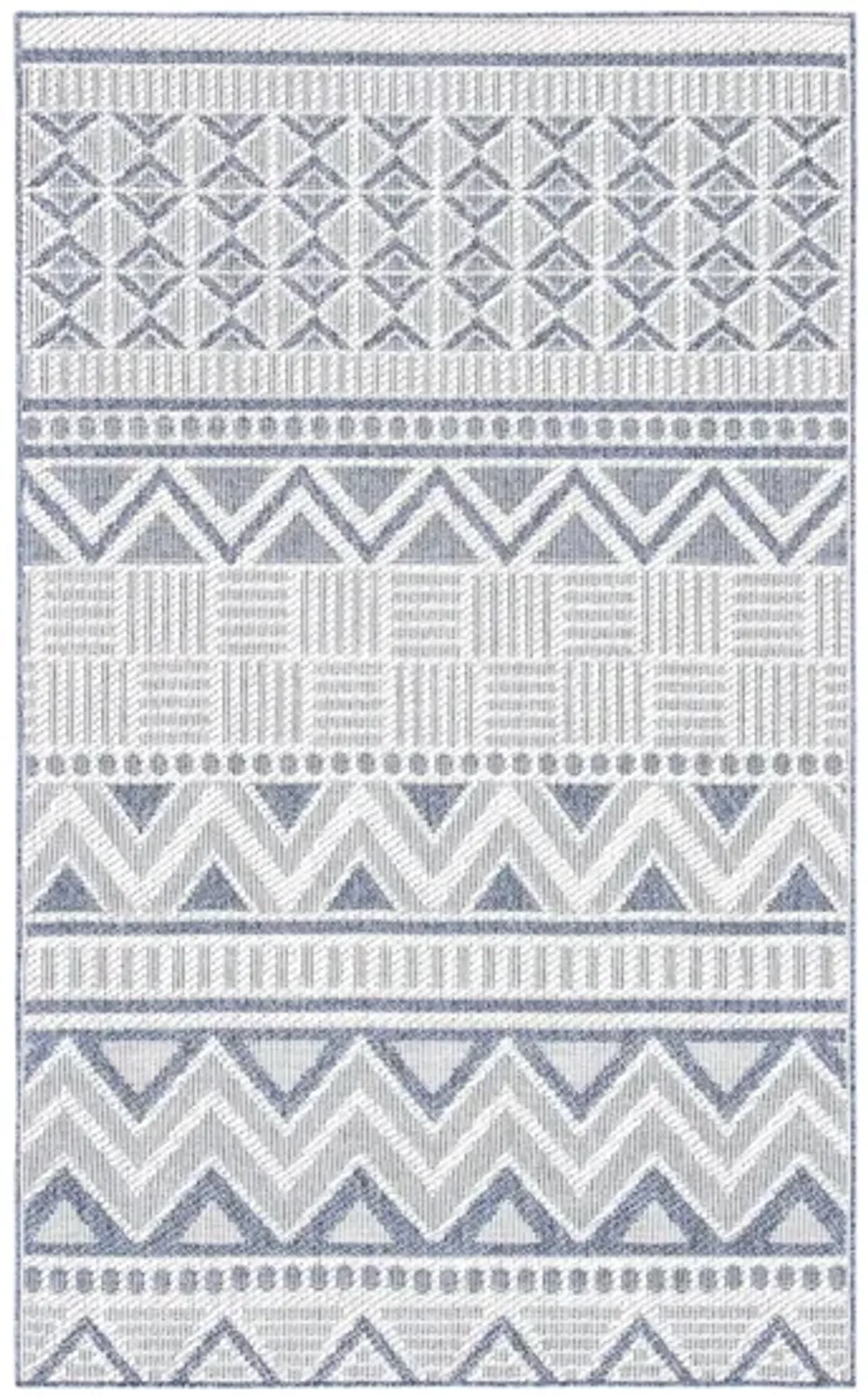 Bermuda Geometric Indoor/Outdoor Area Rug in Cream & Navy by Safavieh