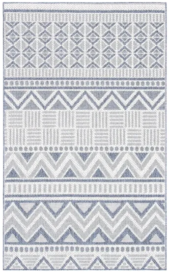 Bermuda Geometric Indoor/Outdoor Area Rug in Cream & Navy by Safavieh