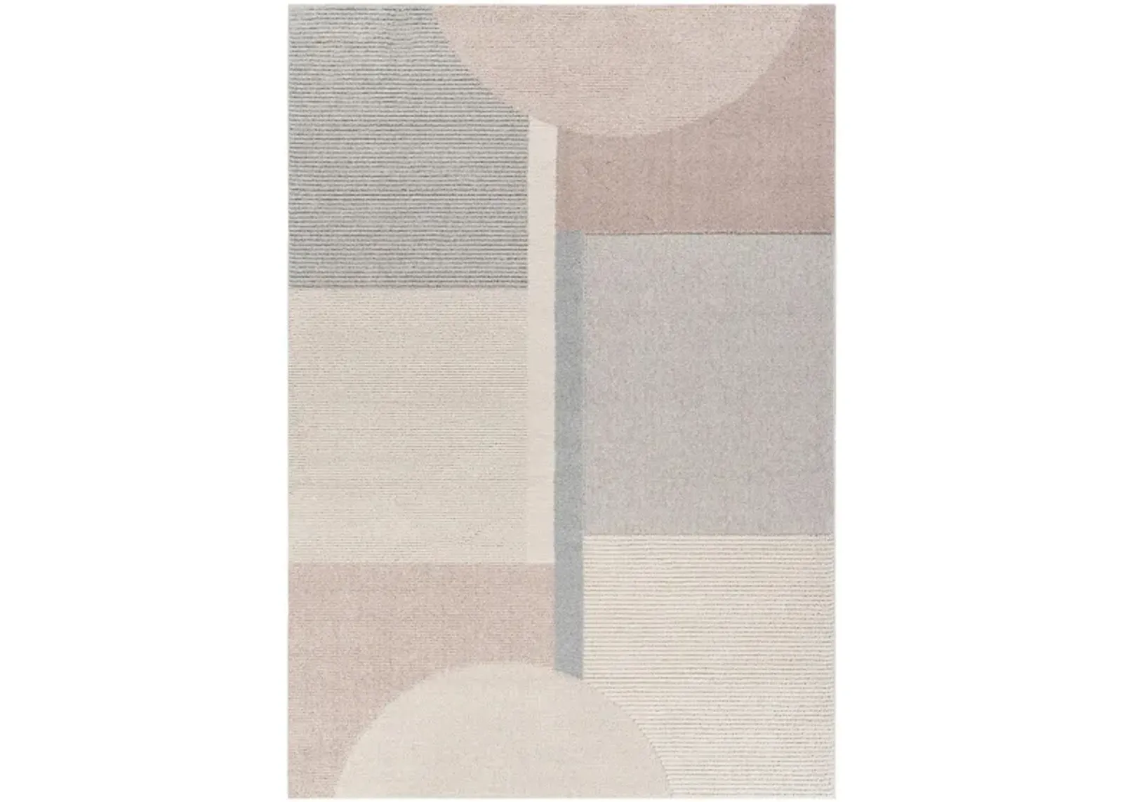 Flux Rug in Pale Pink, Rose, Beige, Light Gray, Medium Gray, Taupe, Denim by Surya