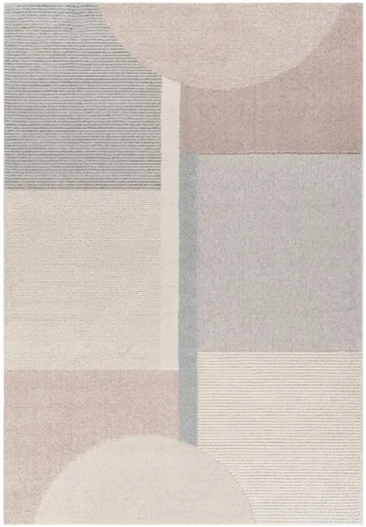 Flux Rug in Pale Pink, Rose, Beige, Light Gray, Medium Gray, Taupe, Denim by Surya