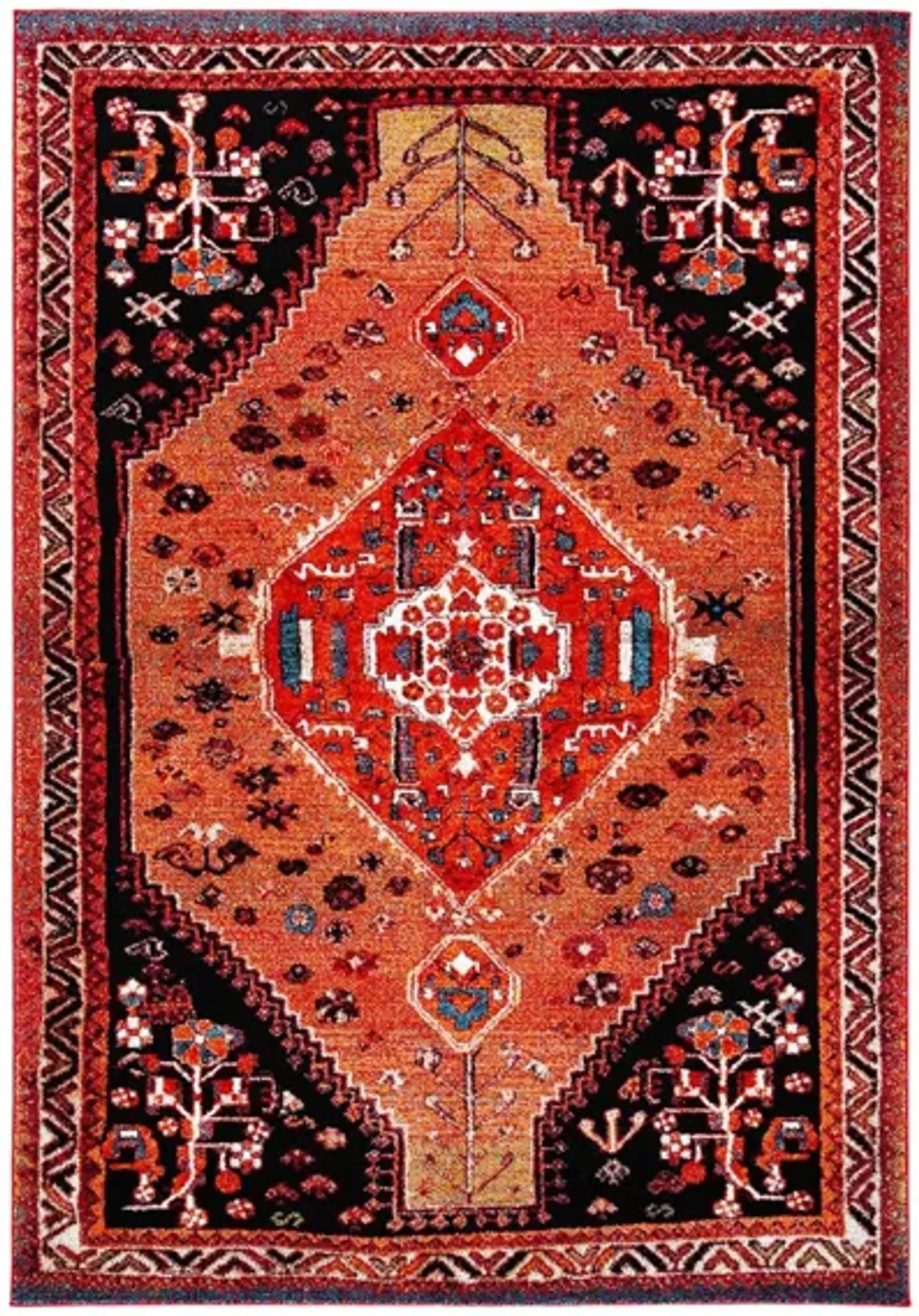 Vintage Hamadan Orange Area Rug