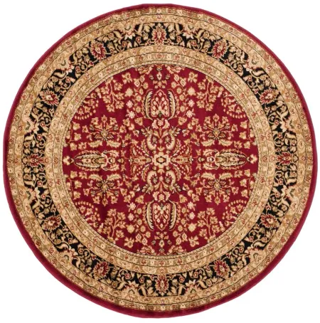 Forester Area Rug Round in Red / Black by Safavieh