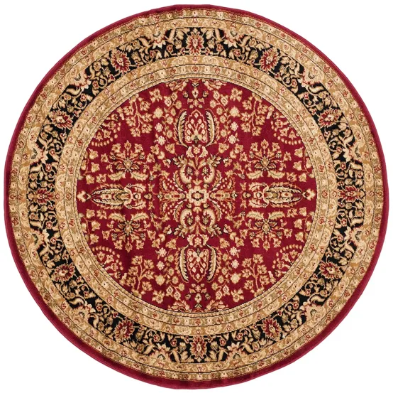 Forester Area Rug Round in Red / Black by Safavieh