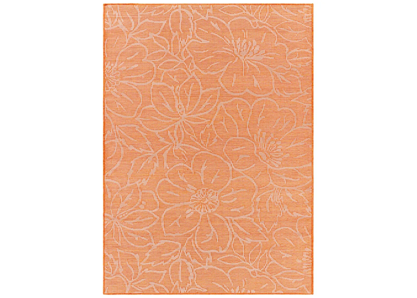 Pasadena Floral Indoor/Outdoor Area Rug in Orange by Surya