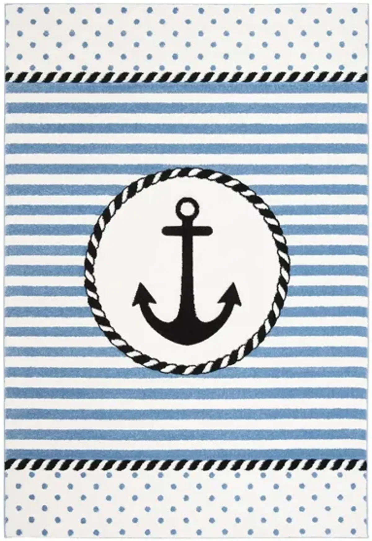 Carousel Anchor Kids Area Rug in Ivory & Navy by Safavieh