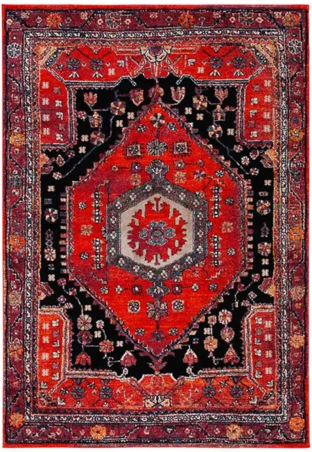 Hamadan Red Area Rug in Red & Black by Safavieh
