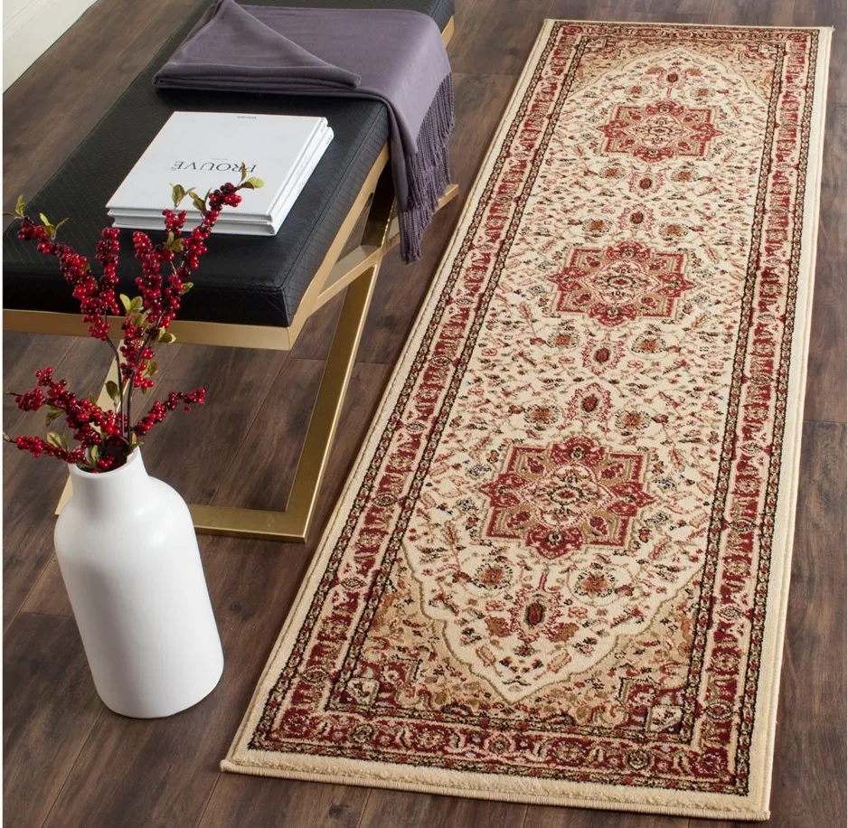 Mercia Runner Rug in Ivory / Red by Safavieh