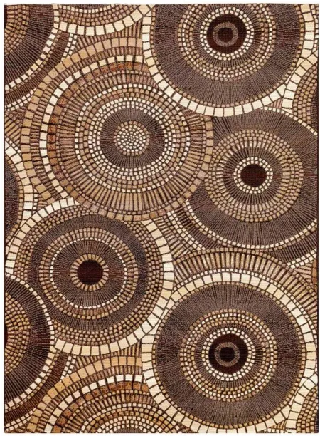Liora Manne Marina Circles Indoor/Outdoor Area Rug in Brown by Trans-Ocean Import Co Inc