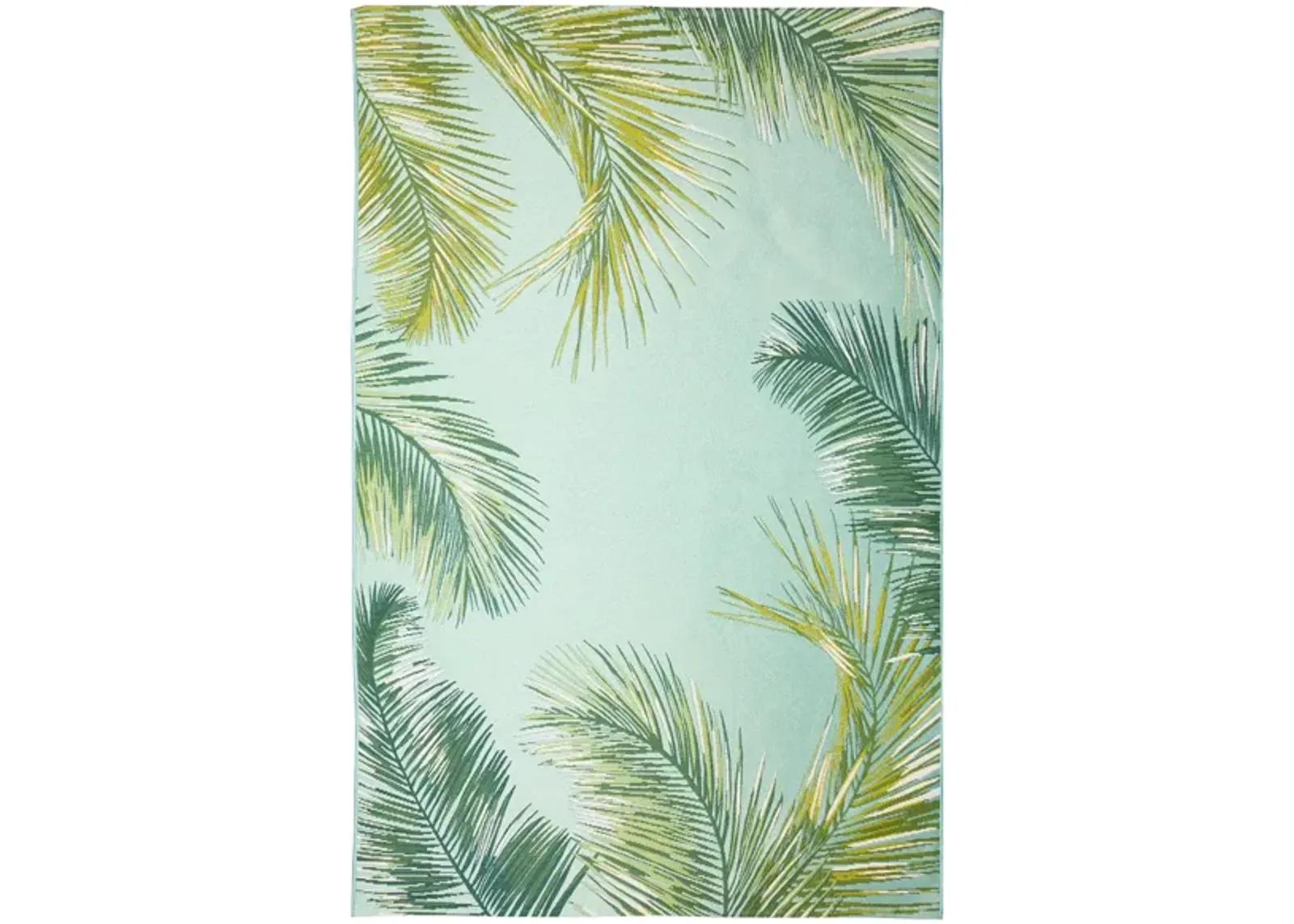 Liora Manne Marina Palm Border Indoor/Outdoor Area Rug in Aqua by Trans-Ocean Import Co Inc