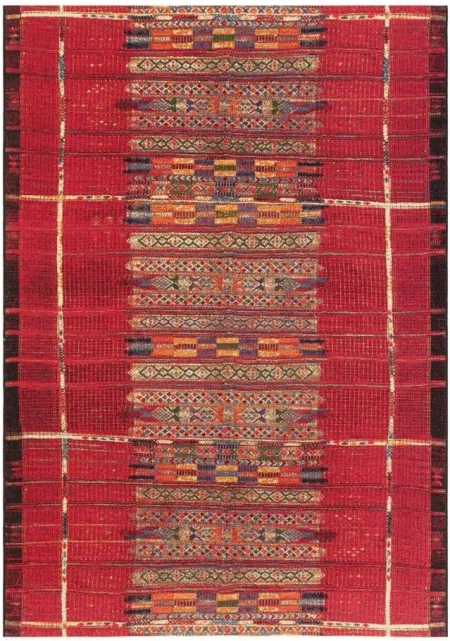Liora Manne Marina Tribal Stripe Indoor/Outdoor Area Rug in Red by Trans-Ocean Import Co Inc