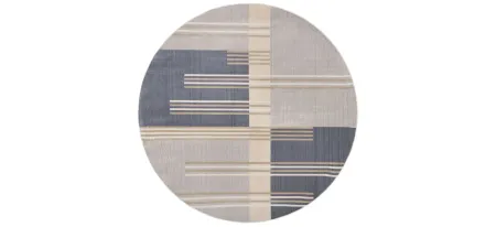 Ogner Round Area Rug in Gray/Charcoal by Safavieh