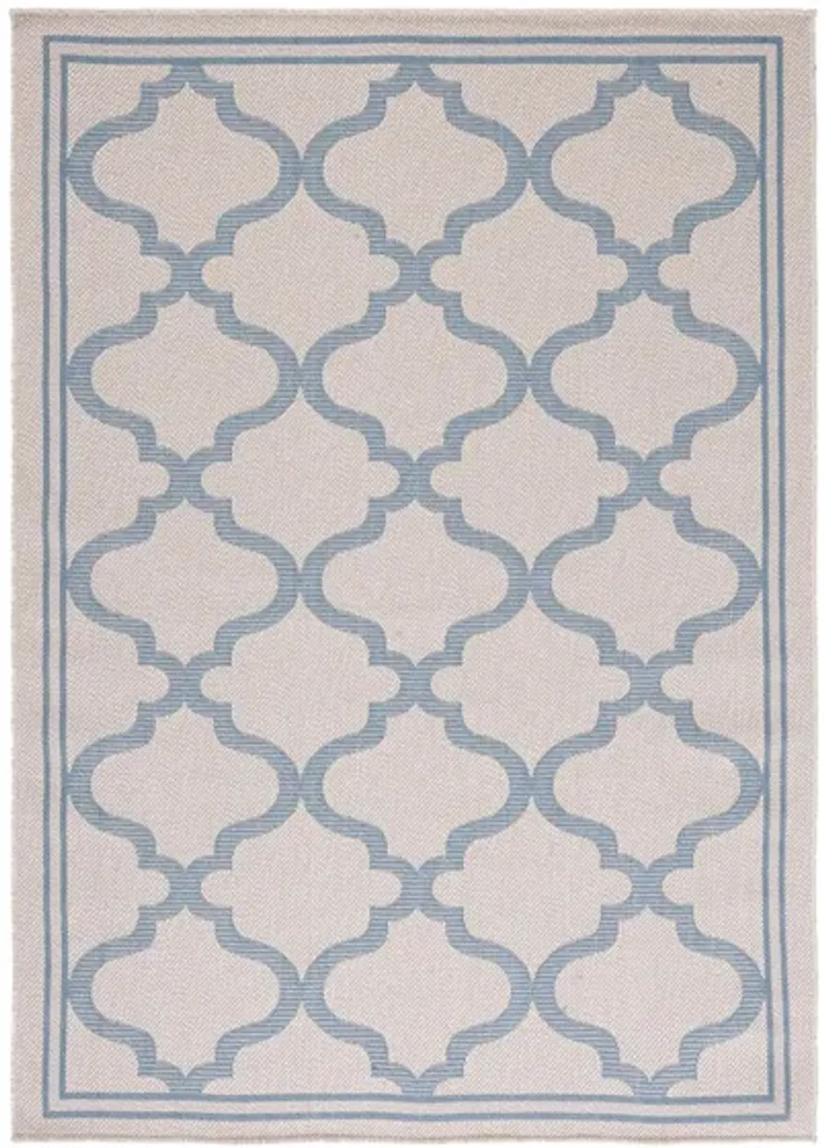 Bermuda Morocco Indoor/Outdoor Area Rug in Ivory & Blue by Safavieh