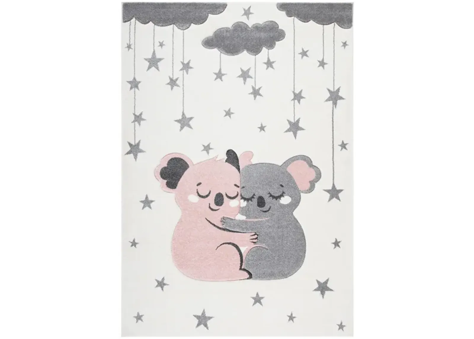 Carousel Koala Kids Area Rug in Ivory & Pink by Safavieh