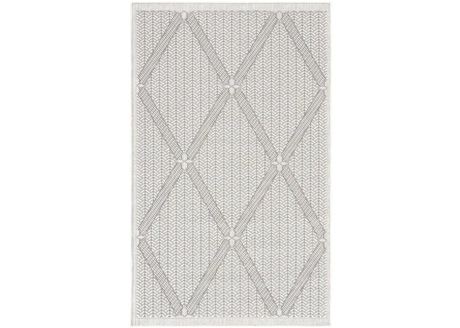 Bermuda Wide Diamond Indoor/Outdoor Area Rug in Cream & Gray by Safavieh