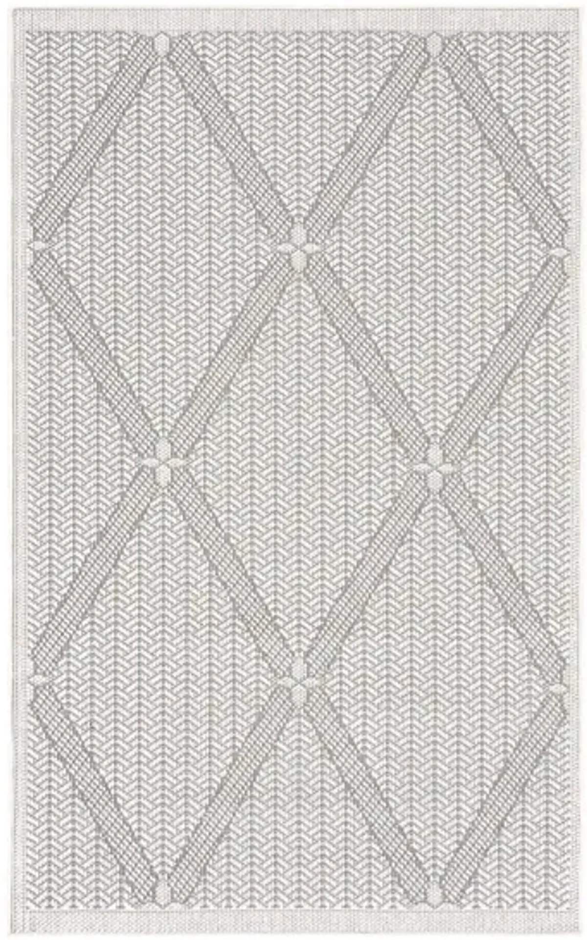 Bermuda Wide Diamond Indoor/Outdoor Area Rug in Cream & Gray by Safavieh