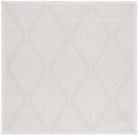 Bermuda Wide Diamond Indoor/Outdoor Square Area Rug in Cream & Beige by Safavieh