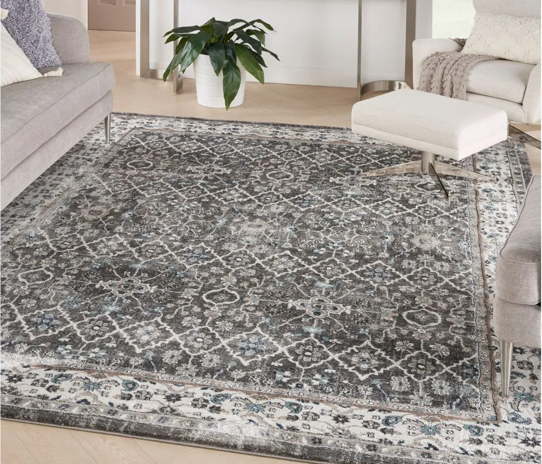 American Manor Area Rug in Grey/Ivory by Nourison