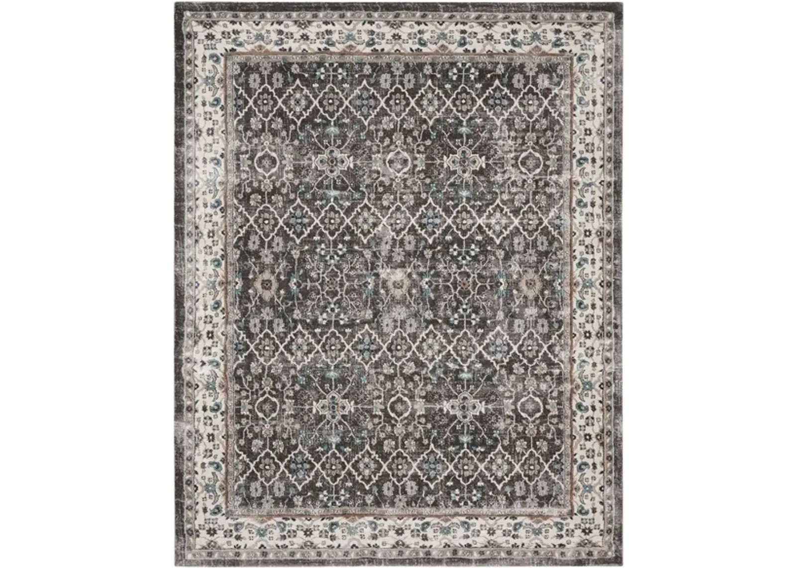 American Manor Area Rug in Grey/Ivory by Nourison