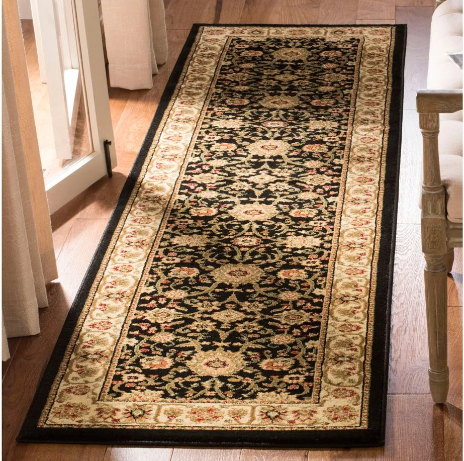 Lyndhurst Runner Rug in Black / Ivory by Safavieh