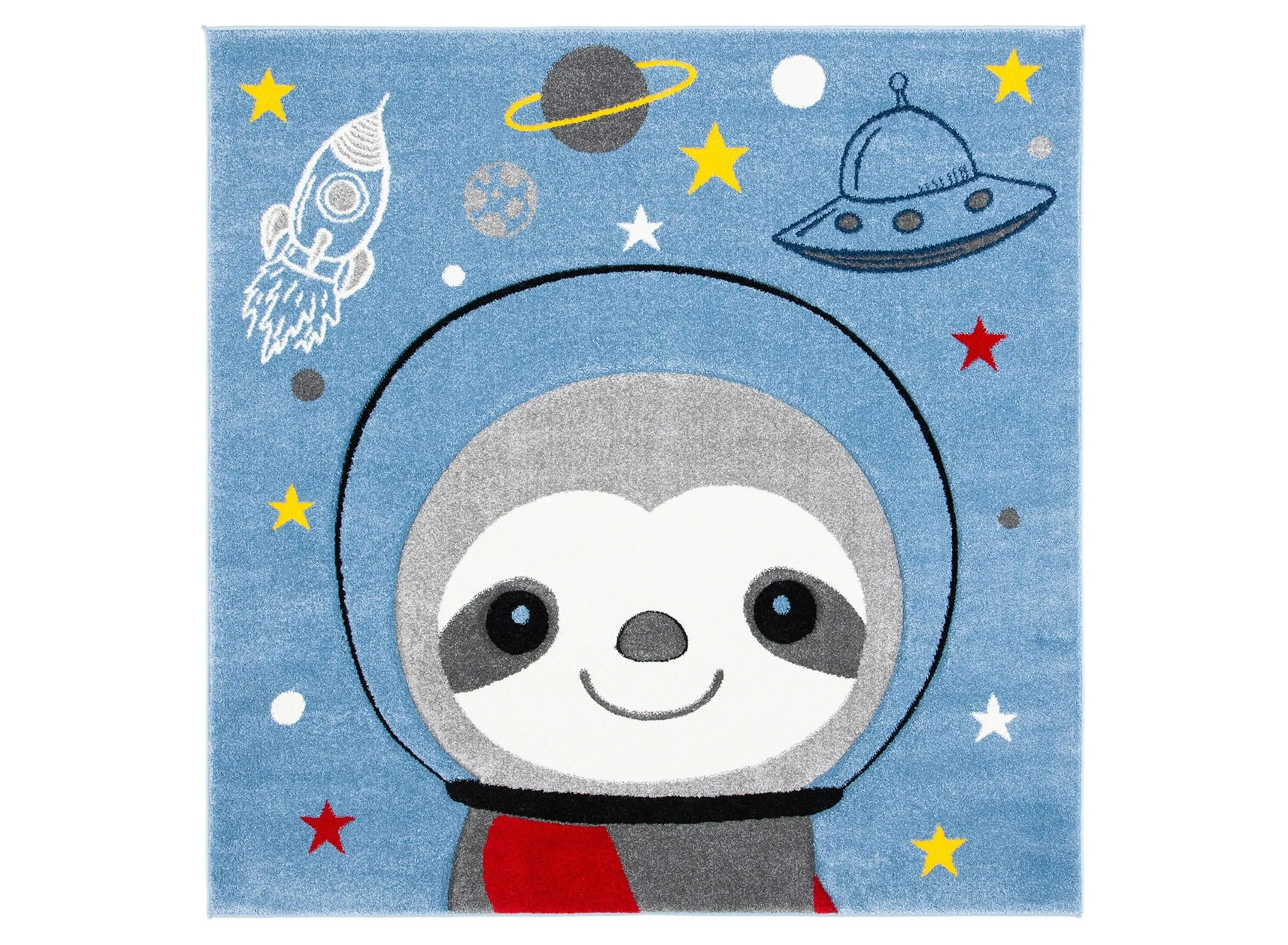 Carousel Sloth Kids Area Rug in Blue & Gray by Safavieh