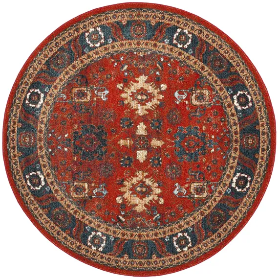 Avicenna Area Rug in Orange & Blue by Safavieh