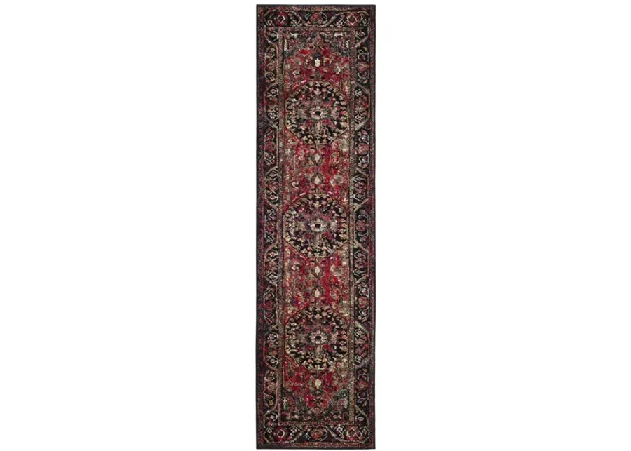 Mordechai Runner Rug in Red & Black by Safavieh