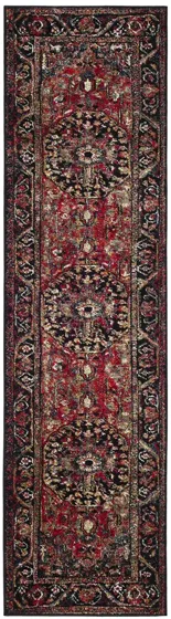 Mordechai Runner Rug in Red & Black by Safavieh