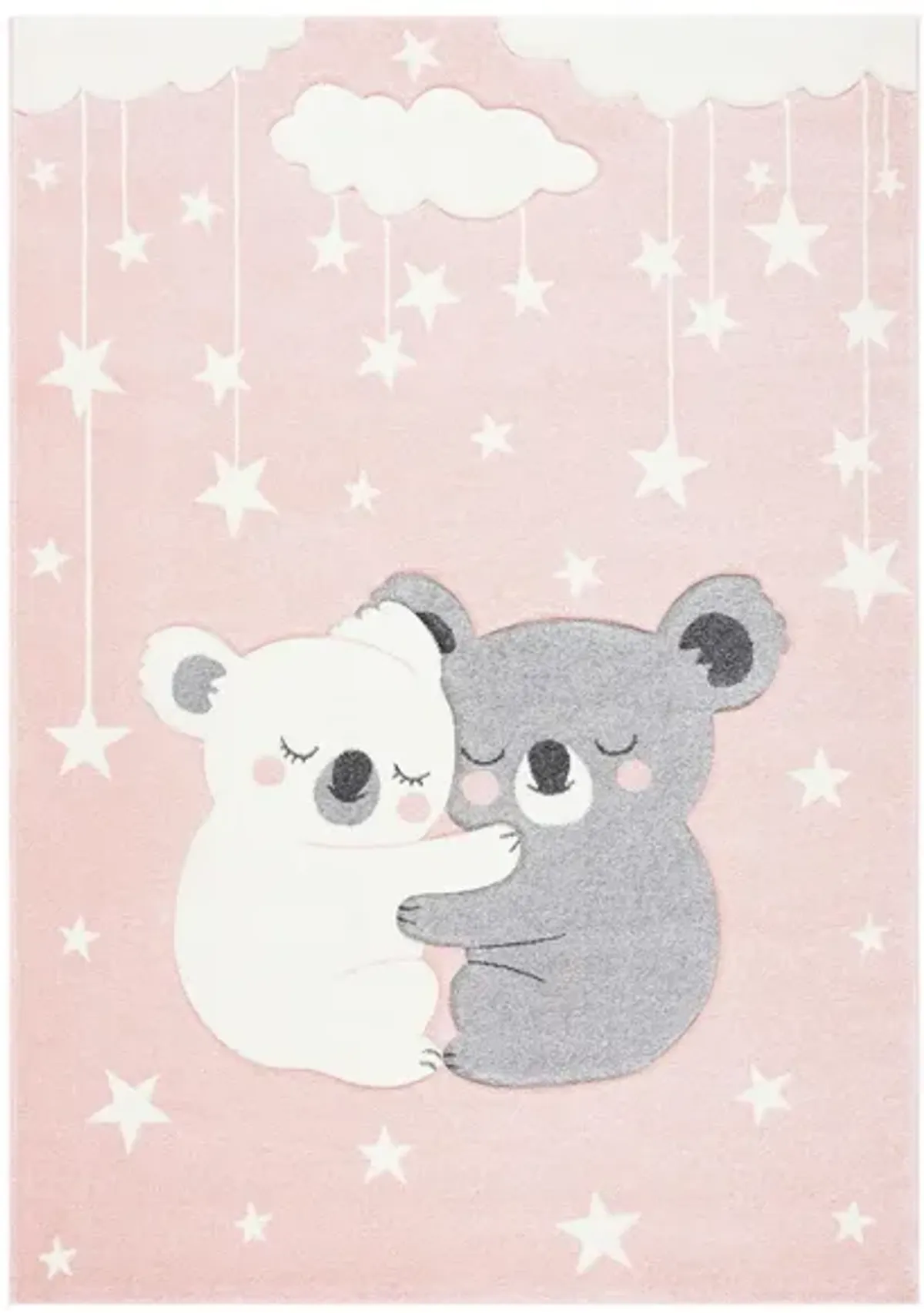 Carousel Koala Kids Area Rug in Pink & White by Safavieh