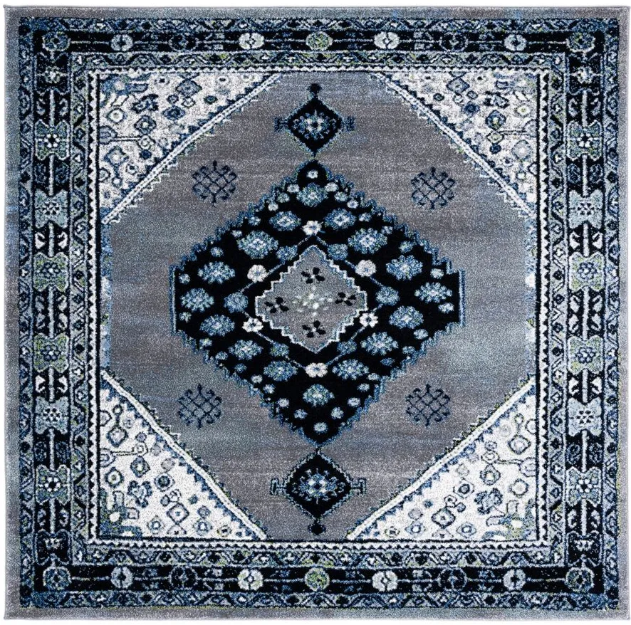 Jahan Area Rug Square in Blue & Black by Safavieh