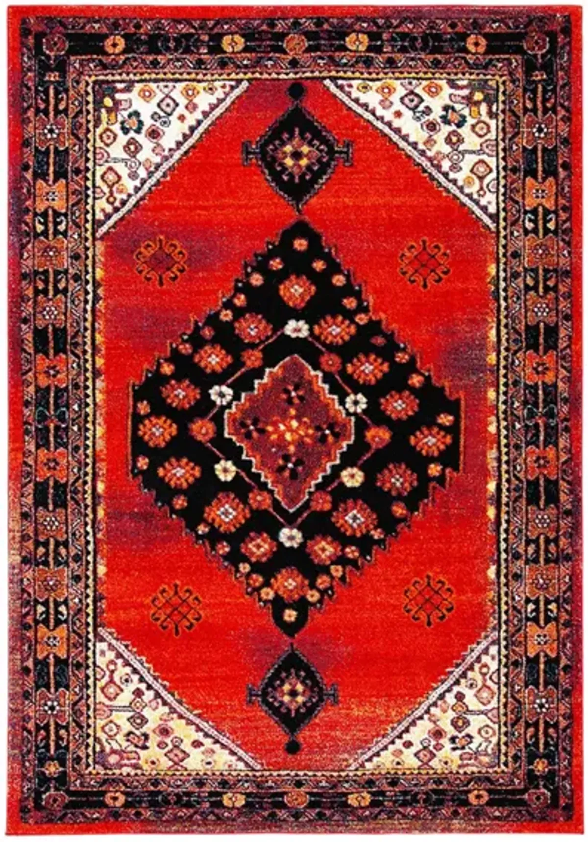 Jahan Red Area Rug in Red & Black by Safavieh