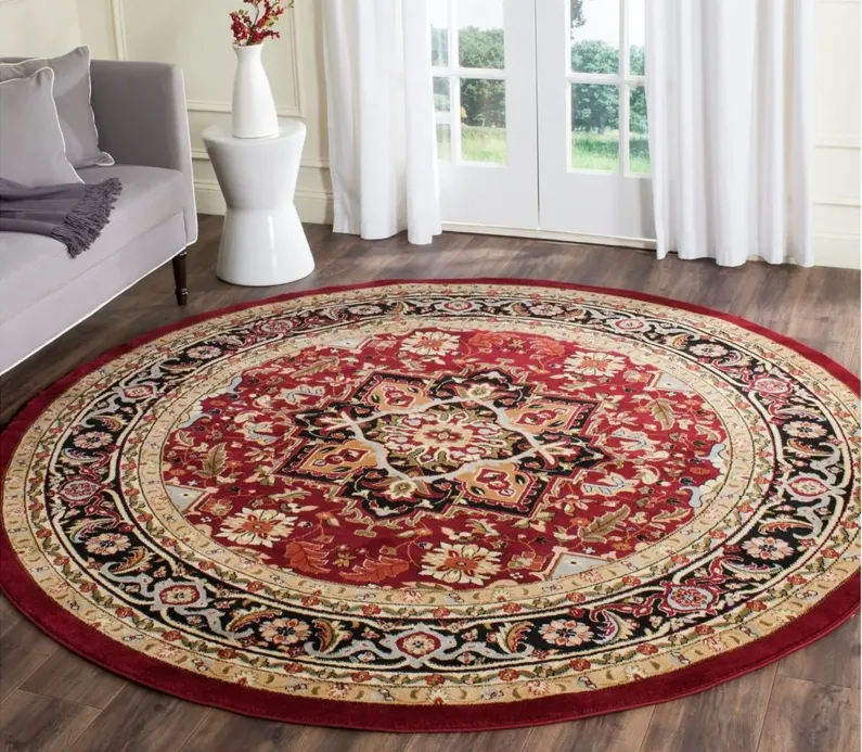 Mercia Area Rug Round in Red / Black by Safavieh